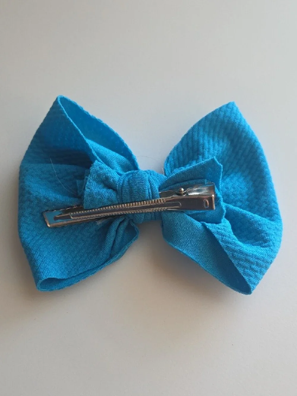 Kids Pink & Blue Bow Hair Clips - Set of 8